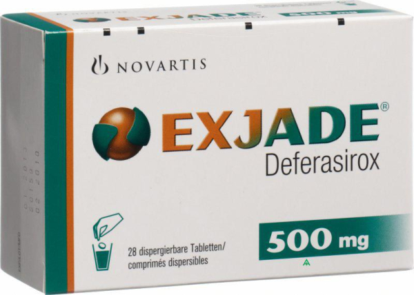 Exjade (deferasirox) 500 mg dispersible tablets, 28 tablets — original (Novartis, Switzerland)