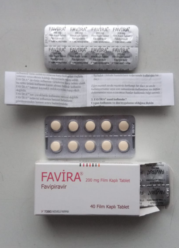 Favipiravir 200 mg tablets, 40 tablets — generic (Turkey)