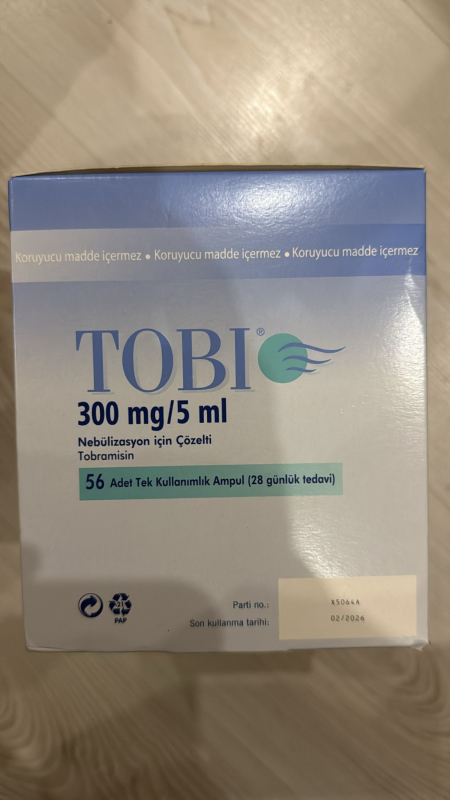 TOBI (tobramycin) 300 mg/5 mL nebuliser solution, 56 ampoules (Meda Pharma)