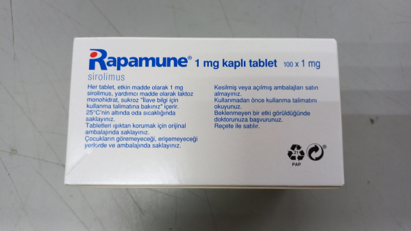 Rapamune (sirolimus) 1 mg tablets, 100 tablets — original (Pfizer, Italy)