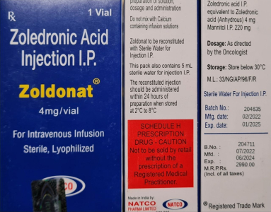 Image - Zoldria (zoledronic acid) 4 mg/5 mL concentrate for solution for infusion (India)