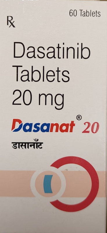 Sprycel, Dasatinib 50 mg film-coated tablets, 60 tablets — generic (Natco, India)