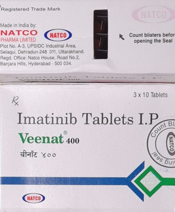 Glivec, Imatinib 100 mg capsules, 120 capsules — generic (India)