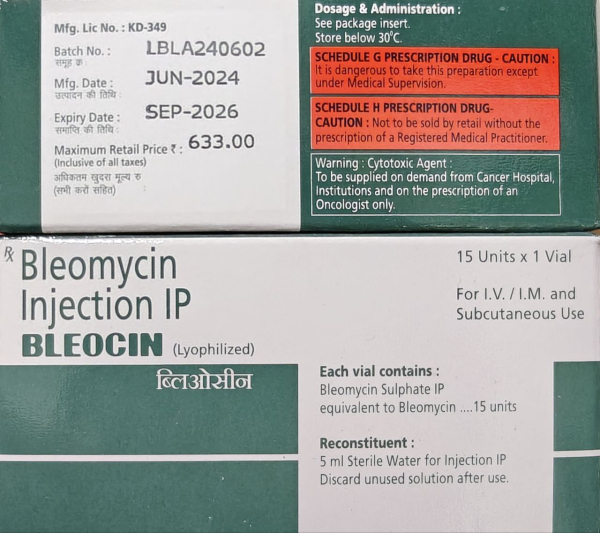 Bleocin (bleomycin) 15 mg powder for solution for injection (Nippon Kayaku, Japan)
