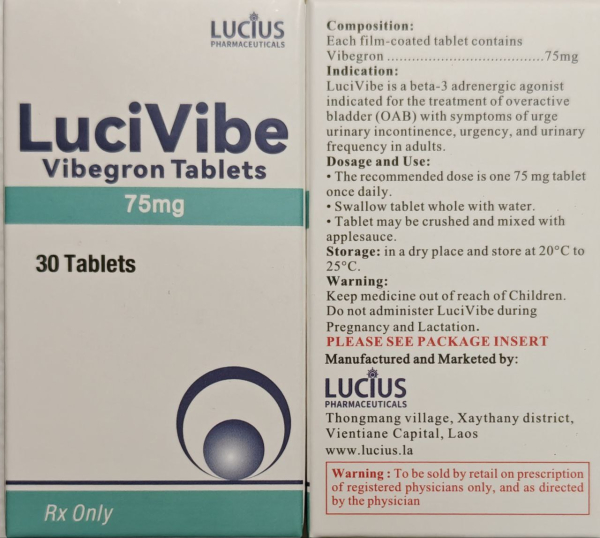 ვიბეგრონი 75 მგ ფილმით დაფარული ტაბლეტები, 30 ტაბლეტი — გენერიკული (ბანგლადეში) (გემტესას ანალოგი)