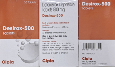 Image - Exjade, Deferasirox 500 mg dispersible tablets, 30 tablets — generic (India)