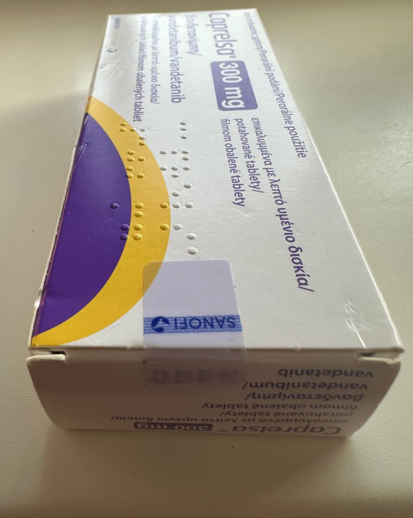 Caprelsa (vandetanib) 300 mg film-coated tablets, 30 tablets — original (France)