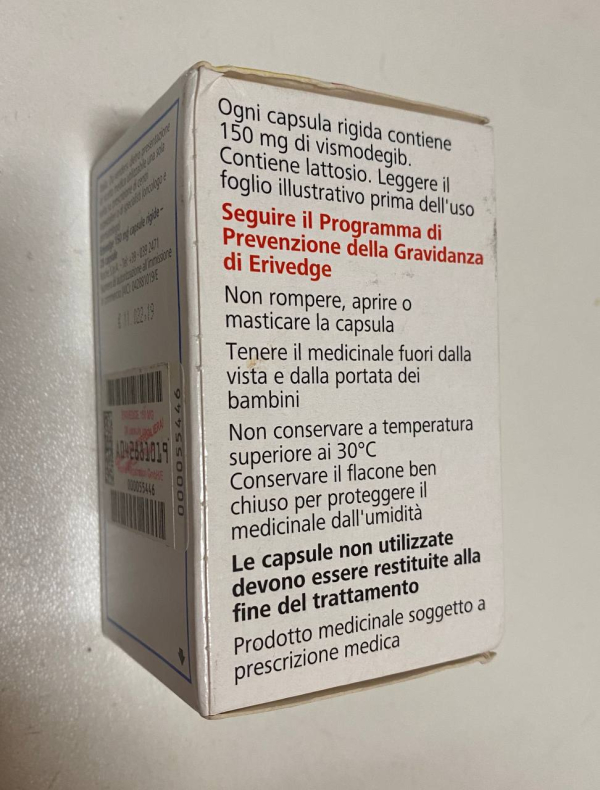 Erivedge (vismodegib) 150 mg hard capsules, 28 capsules — original (Roche)