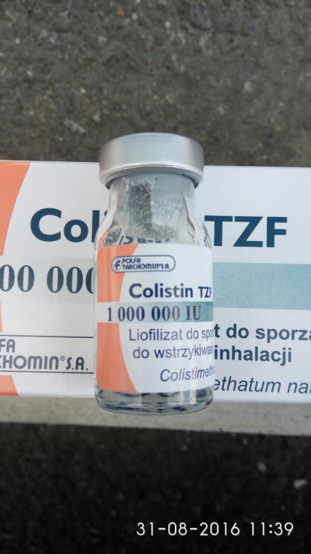 Colistimethate sodium (colistin) 4.5 million IU powder for solution for injection/infusion, 1 vial (Poland)