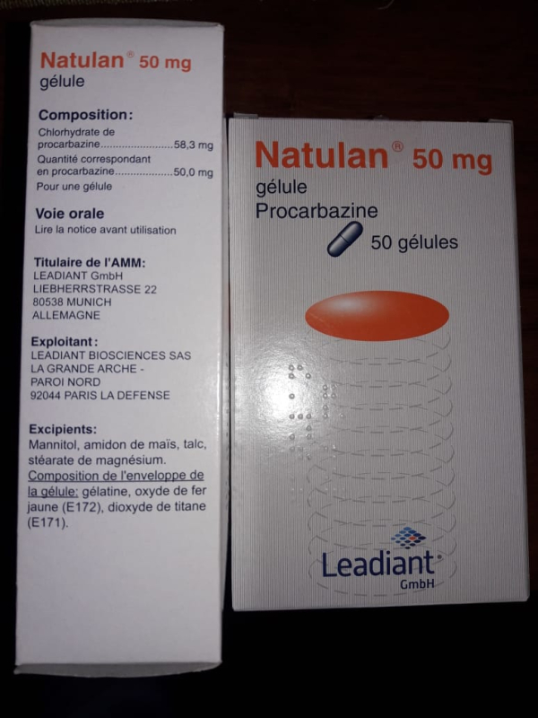 Natulan (procarbazine) 50 mg capsules, 50 capsules — original (Germany)