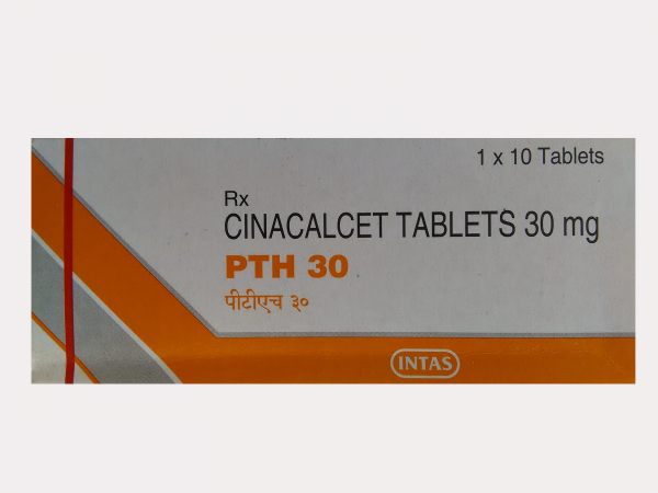PTH 30 (cinacalcet) 30 mg tablets, 10 tablets (Intas, India)