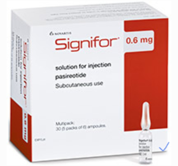 Signifor (pasireotide) 0.9 mg/mL solution for injection, 1 mL ampoules *60