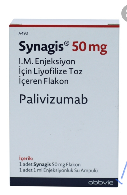 Synagis (palivizumab) 50 mg/0.5 mL solution for injection, 1 vial (AbbVie)