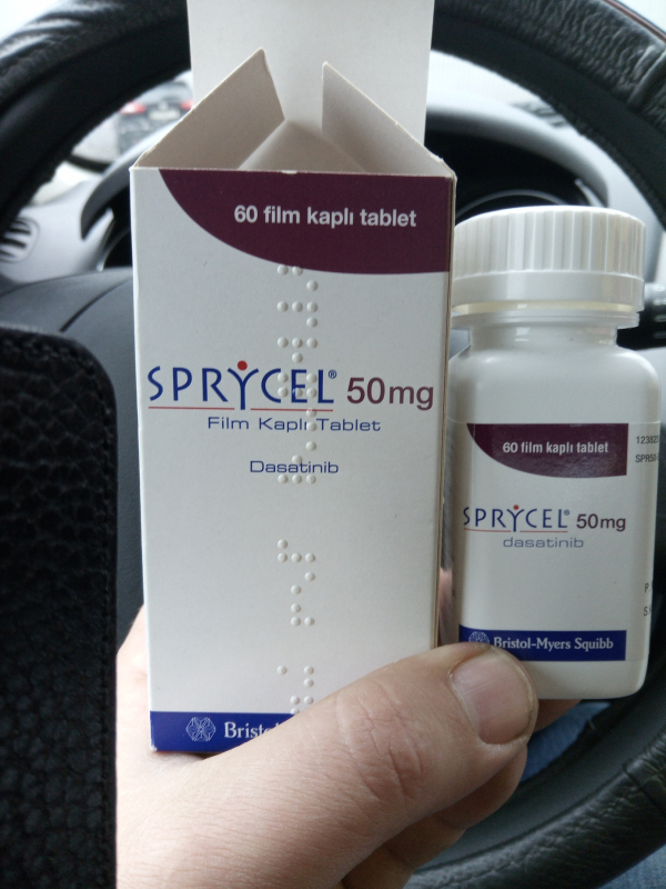 Sprycel (dasatinib) 50 mg film-coated tablets, 60 tablets — original (Bristol-Myers Squibb, Germany)