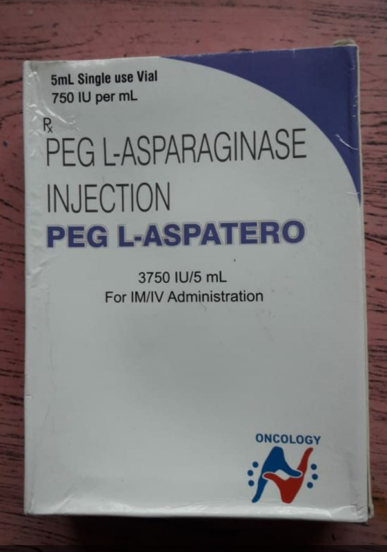 Oncaspar, Pegaspargase 3,750 IU/mL solution for injection, 5 mL vial — generic (India)
